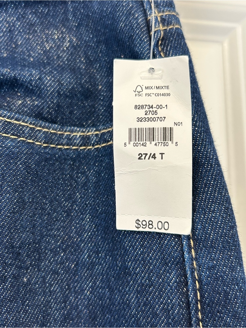 GAP Dark Indigo Baggy Mid Rise Wide-Leg Jeans Size 27 / 4T NWT $99 - Picture 5 of 11